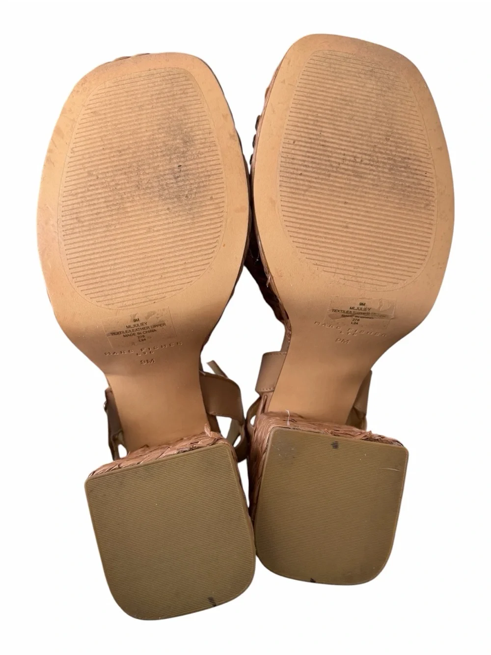 Marc Fisher Braided Platform Slingback Sandals - Brown